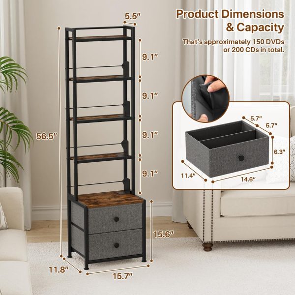 Epouseter Large Capacity CD Storage Rack White-2