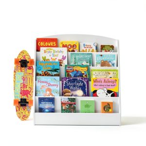 Kids Bookshelf White Bookcase Home Storage-0