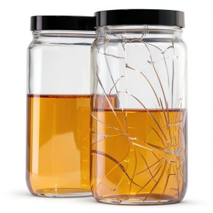 Wheaton 216629 Clear Glass Round 16oz Safety Coated Jar, with 70-400 Black Phenolic Poly-Vinyl Lined Screw Cap (Pack of 12)-0