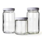 Wheaton 216639 Clear Glass Round 16oz Safety Coated Jar, without 70-400 Screw Cap (Pack of 12)-0